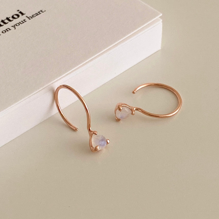 [mattoi] Romantic Rainbow Moonstone Earrings