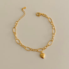 Load image into Gallery viewer, [mattoi] Heart Charm Oval Chain Bracelet
