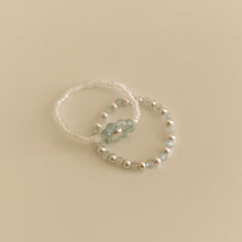 Load image into Gallery viewer, [mattoi] Crystal Beads &amp; Silver Ball Layer Ring
