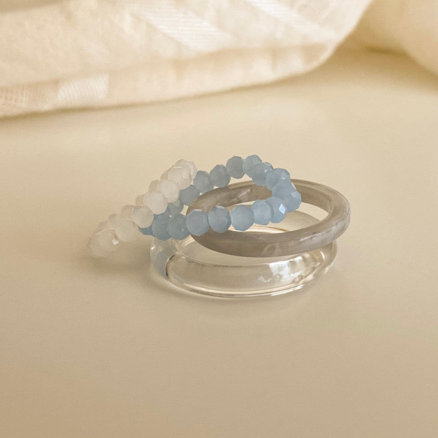 [mattoi] Pastel Acrylic Ring Set