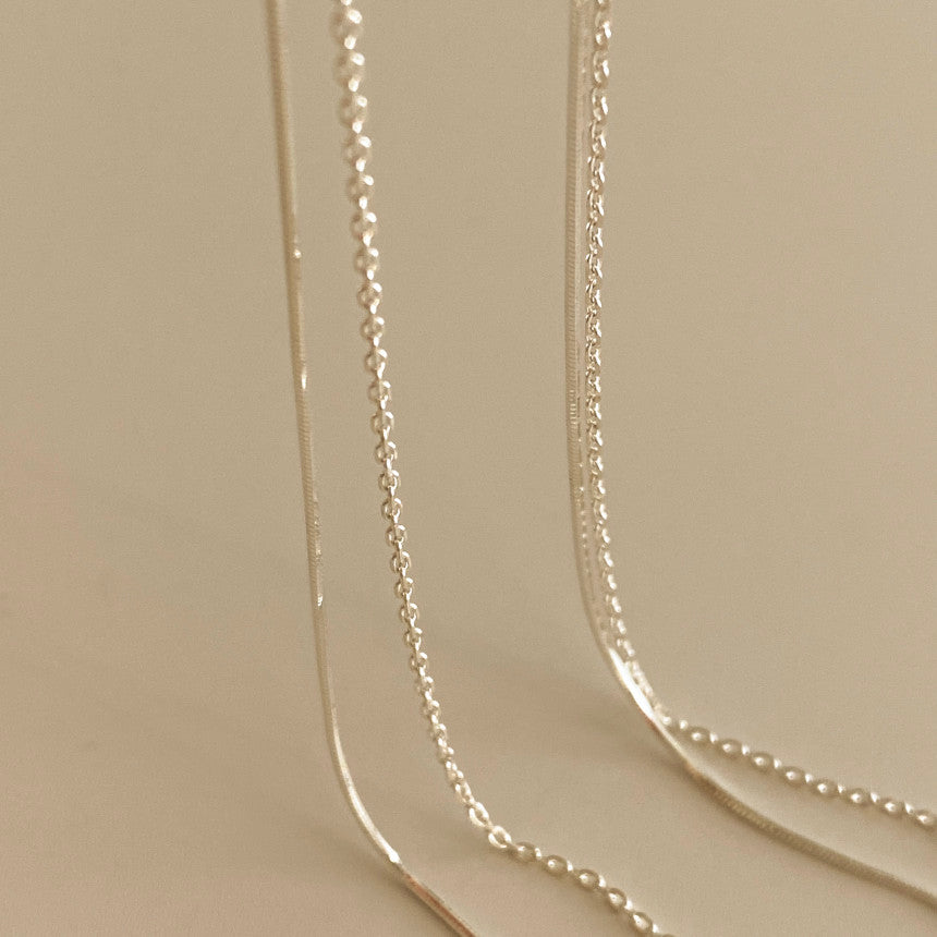 [mattoi] Dewy Double Chain Necklace