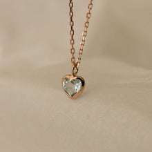 Load image into Gallery viewer, [mattoi] 14K Gold Glow Heart Blue Topaz Necklace
