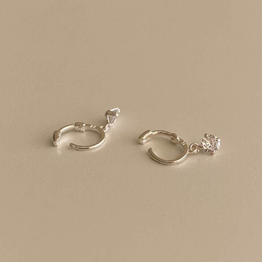 [mattoi] Mini Cubic One Touch Ring Earring