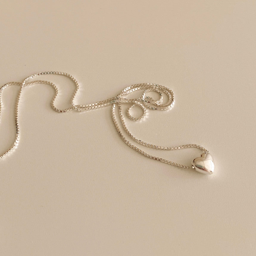 [mattoi] Mini Heart Box Chain Necklace