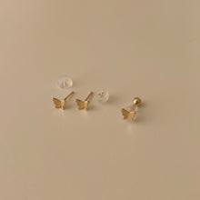 Load image into Gallery viewer, [mattoi] 14K Gold Butterfly Piercing Earrings
