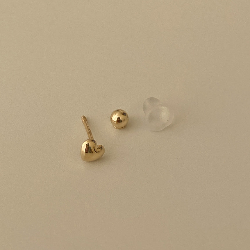 [mattoi] 14K Gold Heart Piercing Earrings